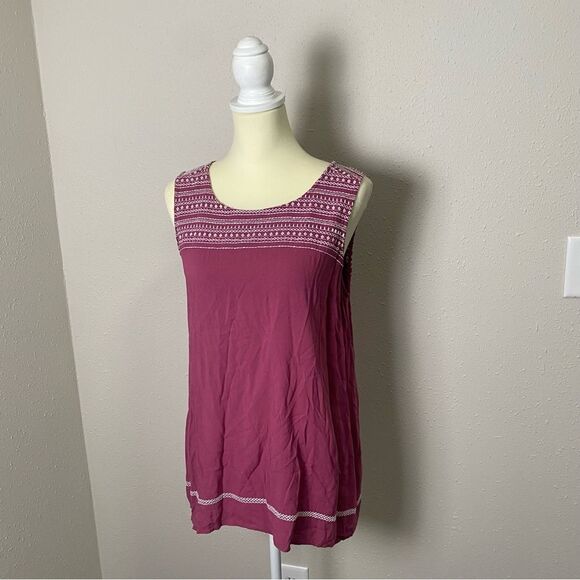 Ariat Too Busy Tunic Top In Rose 100% Rayon Embroidered Women's Size Medium - Picture 6 of 15